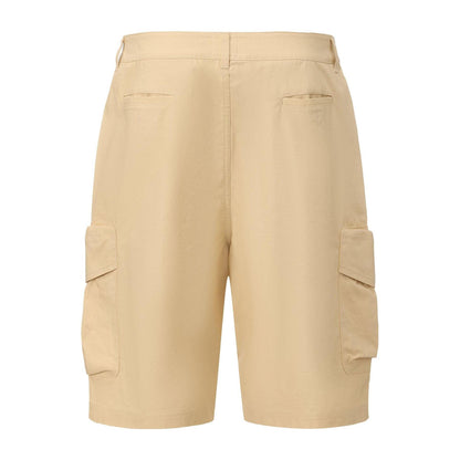 Beige - Back - Pretty Green Mens Cotton Reinforced Tailored Casual Cargo Shorts