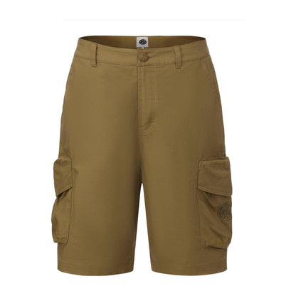 Khaki Green - Front - Pretty Green Mens Cotton Reinforced Tailored Casual Cargo Shorts