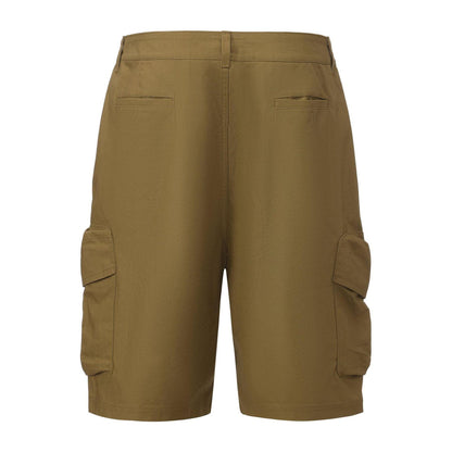 Khaki Green - Back - Pretty Green Mens Cotton Reinforced Tailored Casual Cargo Shorts