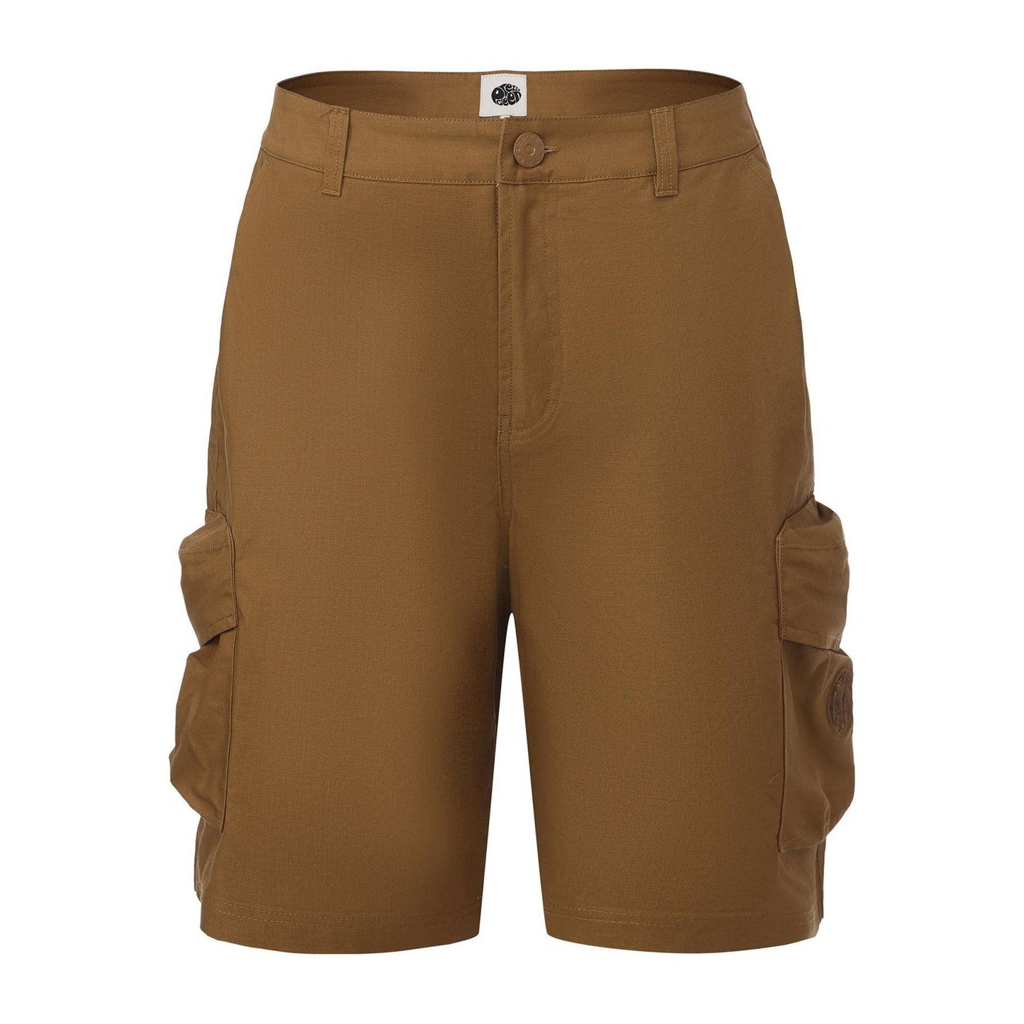 Brown - Front - Pretty Green Mens Cotton Reinforced Tailored Casual Cargo Shorts