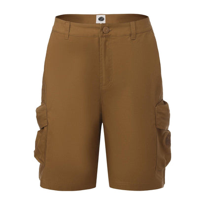 Brown - Front - Pretty Green Mens Cotton Reinforced Tailored Casual Cargo Shorts