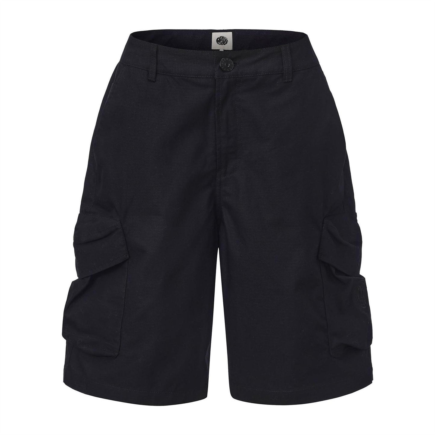 Black - Front - Pretty Green Mens Cotton Reinforced Tailored Casual Cargo Shorts
