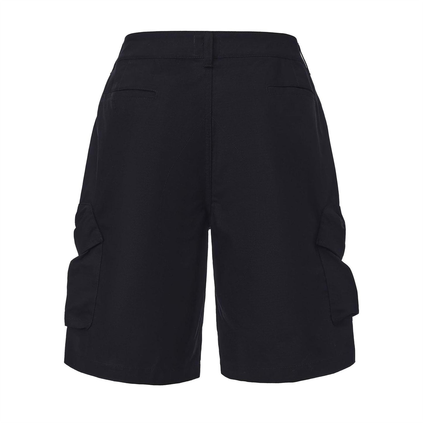 Black - Back - Pretty Green Mens Cotton Reinforced Tailored Casual Cargo Shorts