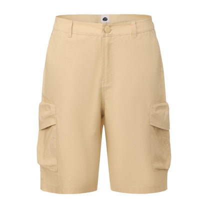 Beige - Front - Pretty Green Mens Cotton Reinforced Tailored Casual Cargo Shorts