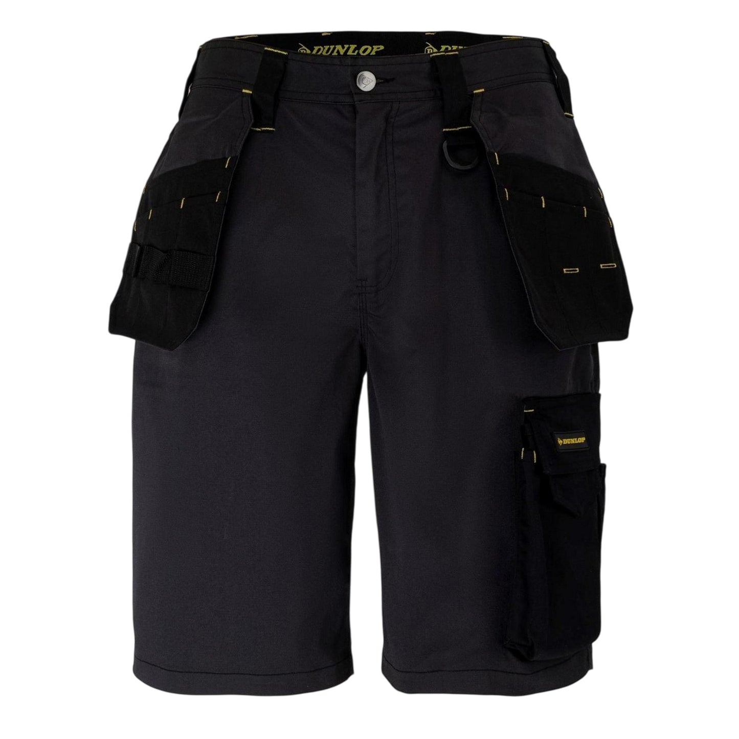 Charcoal-Black - Front - Dunlop Mens On Site Work Shorts