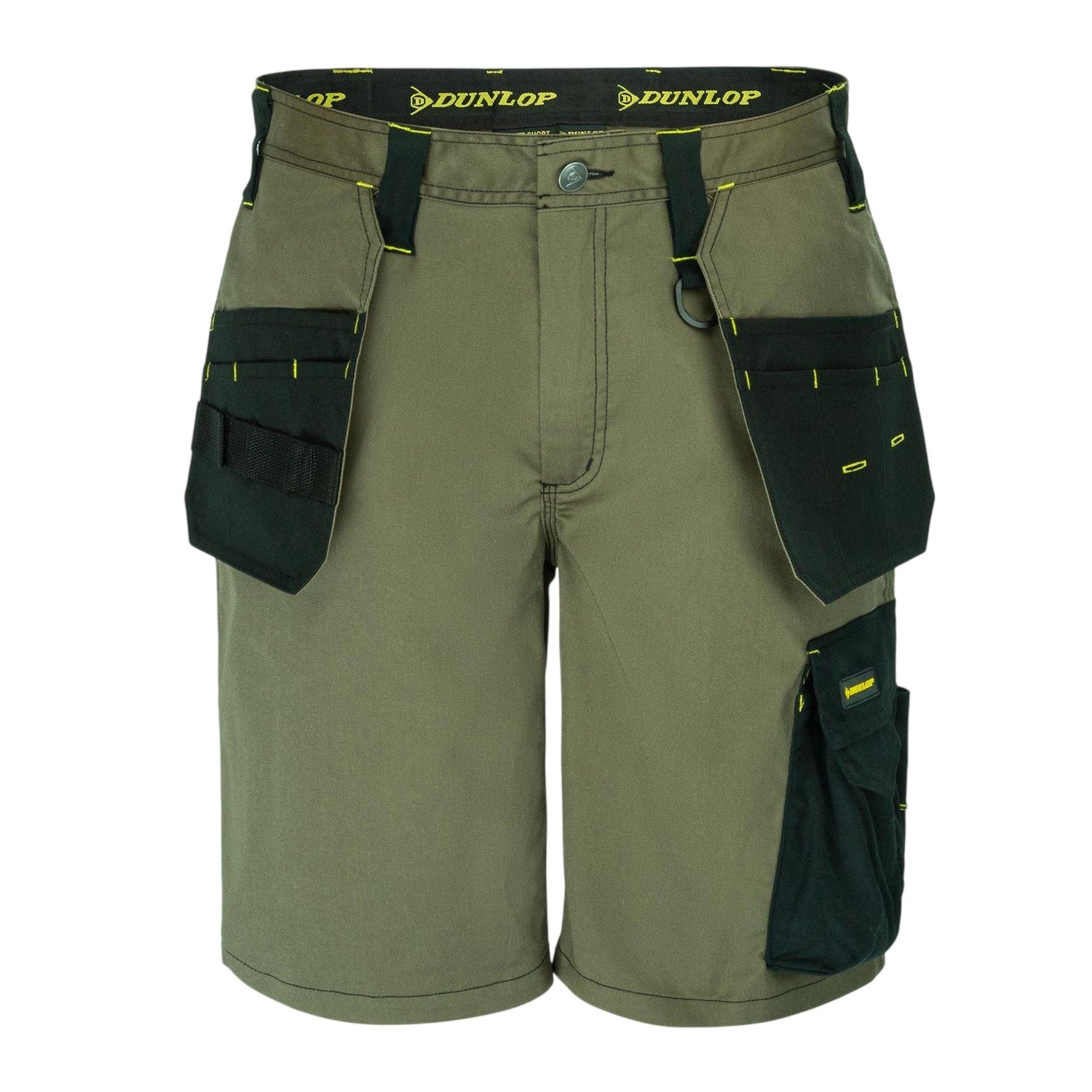 Khaki - Front - Dunlop Mens On Site Work Shorts