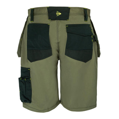 Khaki - Back - Dunlop Mens On Site Work Shorts