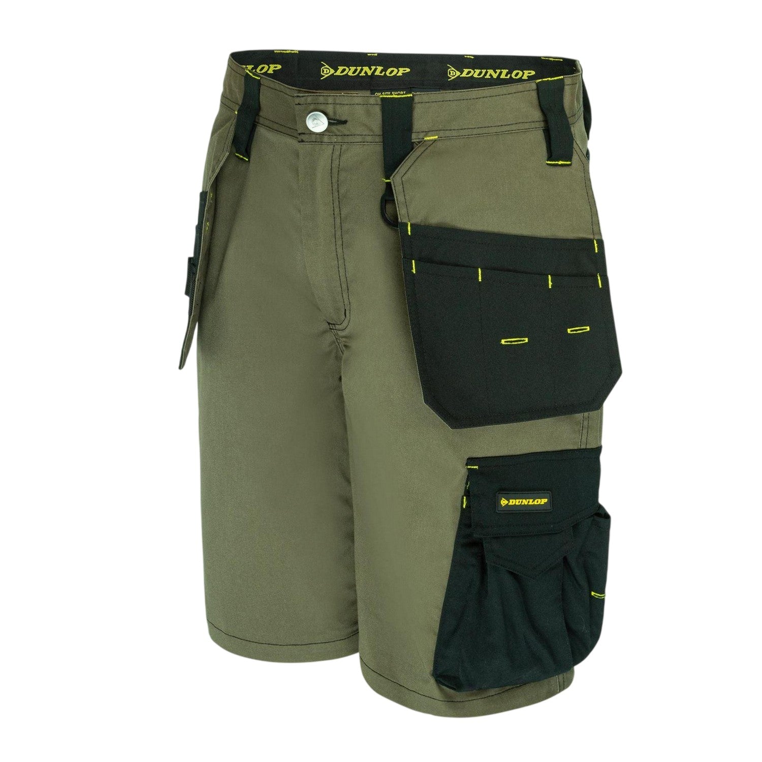 Khaki - Side - Dunlop Mens On Site Work Shorts