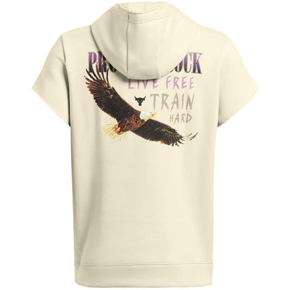 Brown - Back - Under Armour Mens Project Rock Short-Sleeved Hoodie