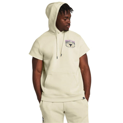 Brown - Side - Under Armour Mens Project Rock Short-Sleeved Hoodie