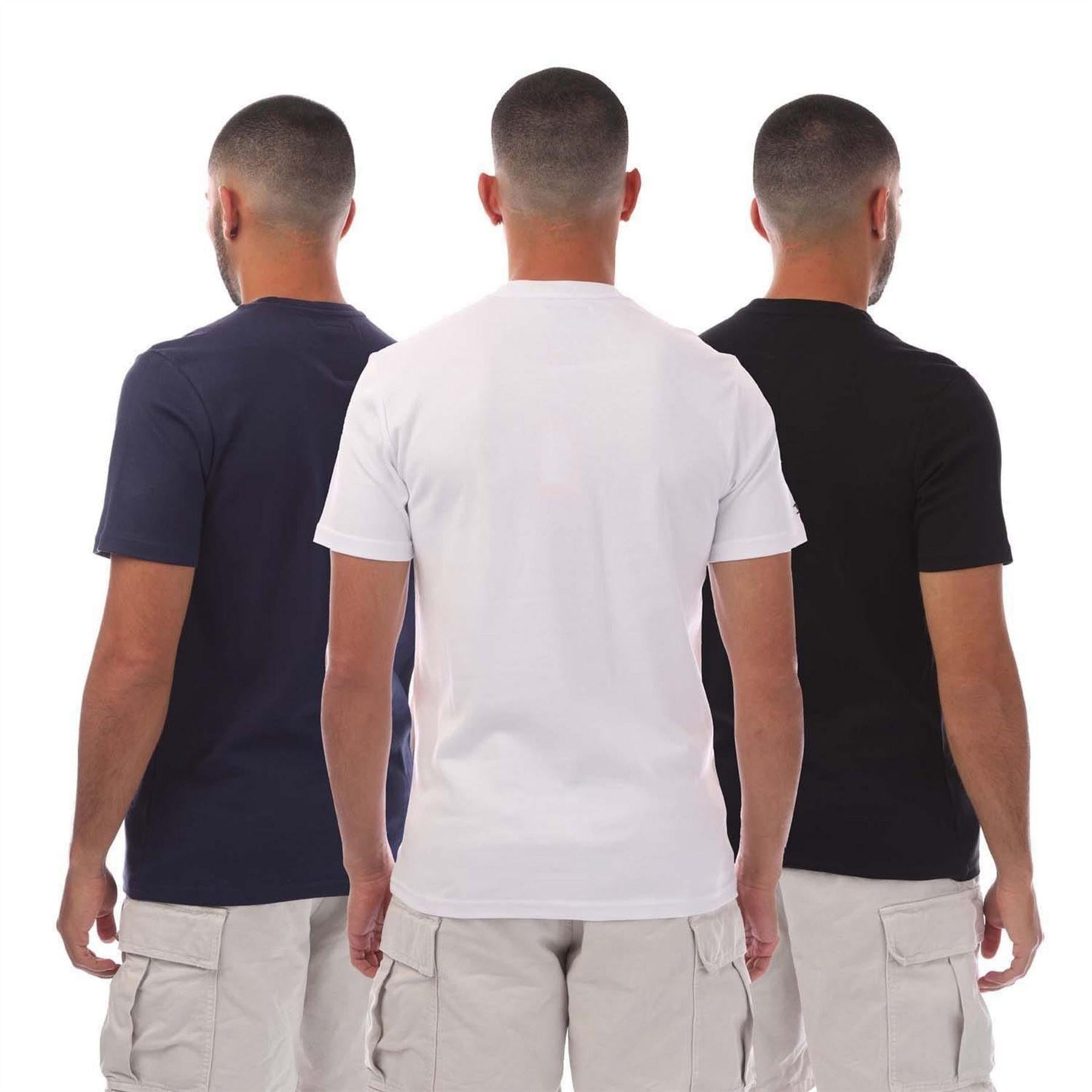 Black-White - Back - Modern Amusement Mens Cali Crown Cotton T-Shirt (Pack of 3)