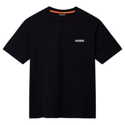 Black Beauty - Front - Napapijri Mens Box Logo Cotton T-Shirt