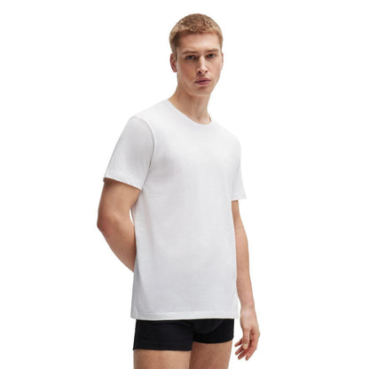 White - Back - Boss Mens Cotton T-Shirt (Pack of 2)