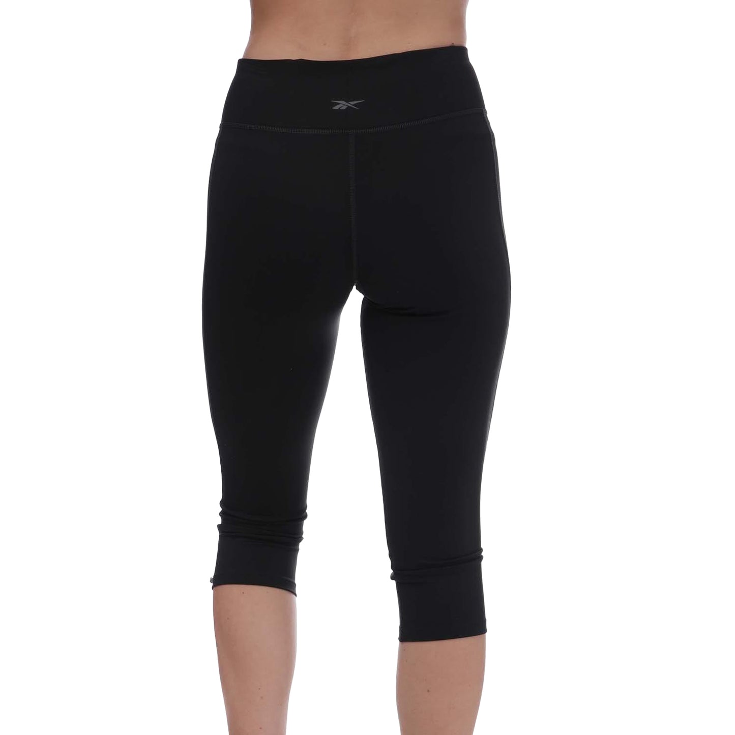 Black - Back - Reebok Womens-Ladies Workout Ready Basic Capri Tights