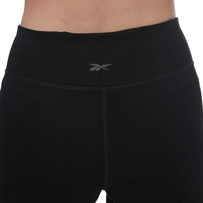 Black - Side - Reebok Womens-Ladies Workout Ready Basic Capri Tights
