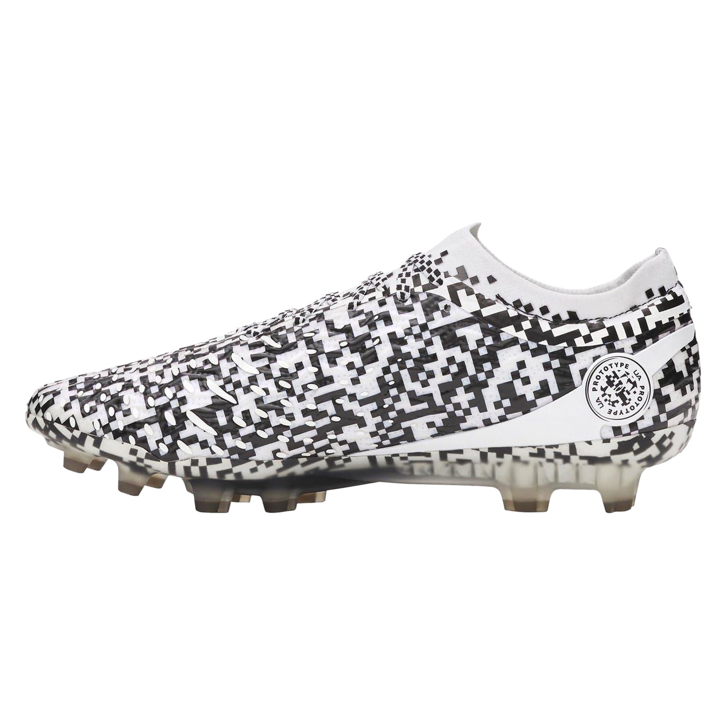 Black-White - Back - Under Armour Unisex Adult Elite Pixelated Firm Ground Football Boots