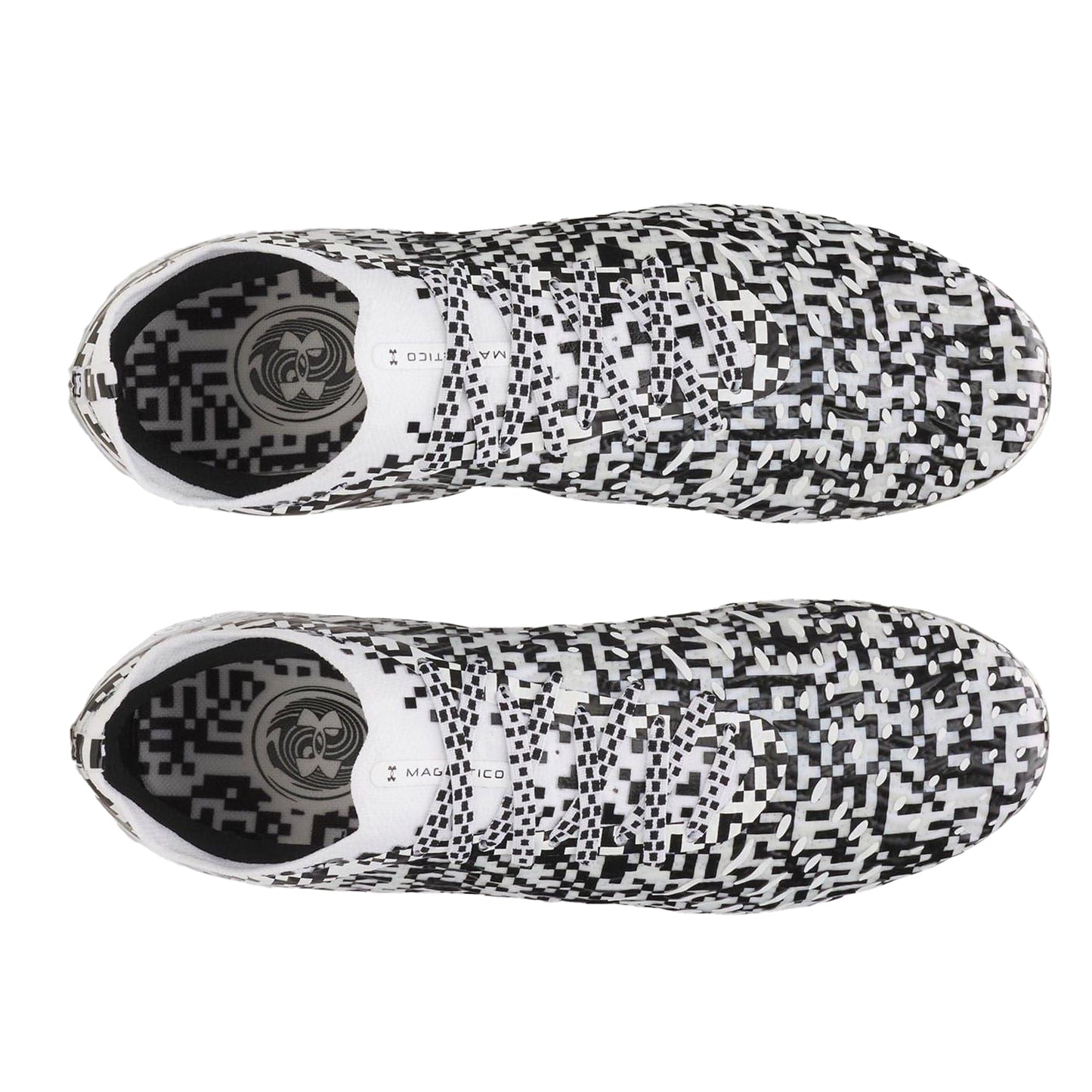 Black-White - Side - Under Armour Unisex Adult Elite Pixelated Firm Ground Football Boots