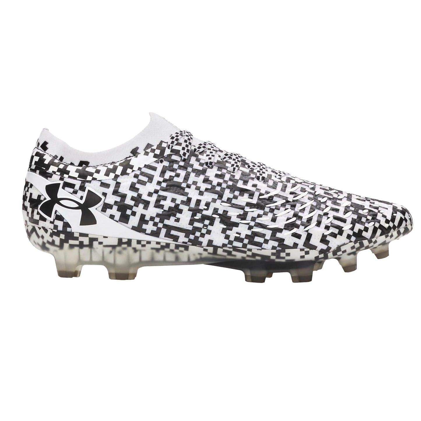 Black-White - Front - Under Armour Unisex Adult Elite Pixelated Firm Ground Football Boots