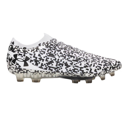 Black-White - Front - Under Armour Unisex Adult Elite Pixelated Firm Ground Football Boots