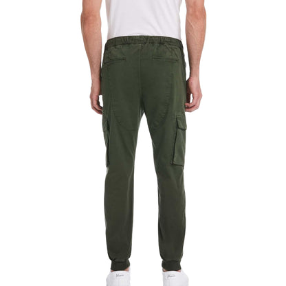 Green - Back - Original Penguin Mens Drawstring Tapered Cargo Trousers