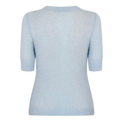 Pastel Blue - Back - Boss Womens-Ladies Mohair Slim Short-Sleeved T-Shirt
