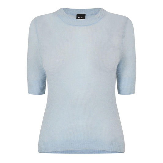 Pastel Blue - Front - Boss Womens-Ladies Mohair Slim Short-Sleeved T-Shirt