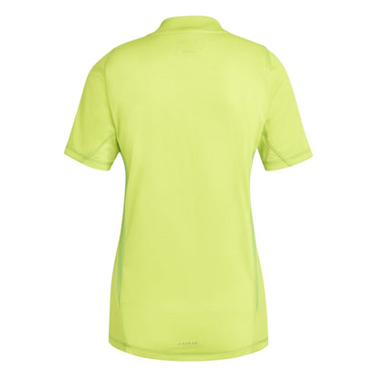 Solar Yellow - Back - Adidas Womens-Ladies V Neck Raglan T-Shirt