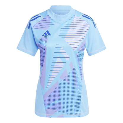 Blue Burst - Front - Adidas Womens-Ladies V Neck Raglan T-Shirt