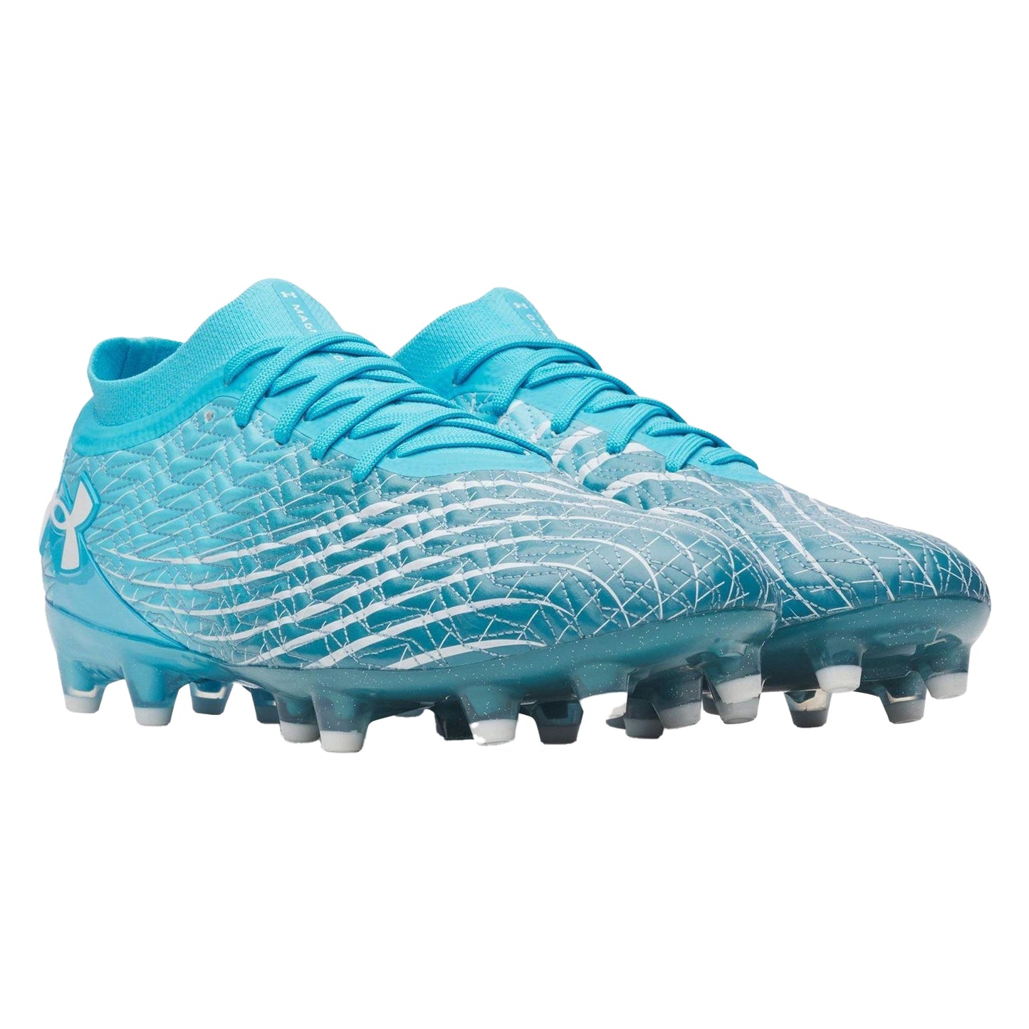 Blue-White - Side - Under Armour Mens Firm Ground Football Boots