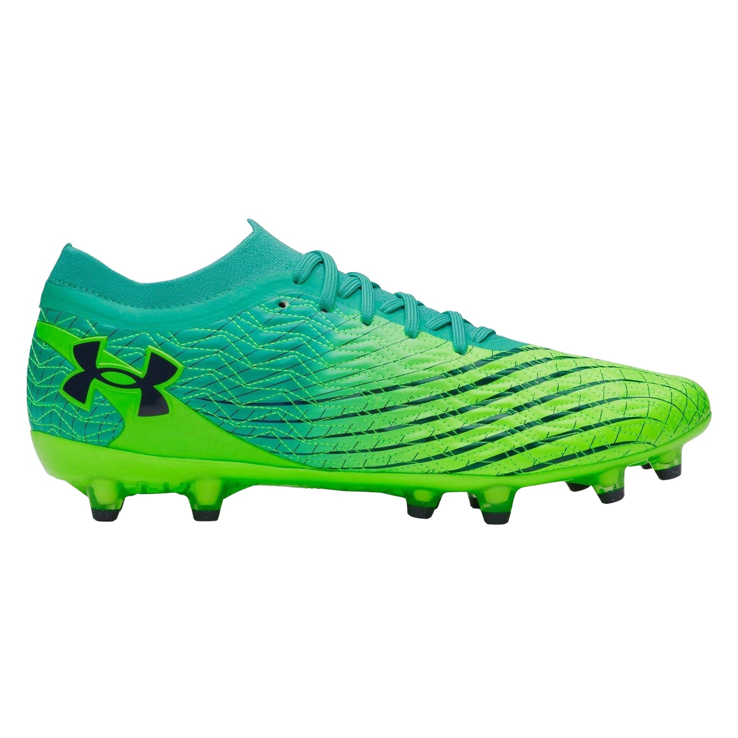 Green-Turquoise - Front - Under Armour Mens Firm Ground Football Boots