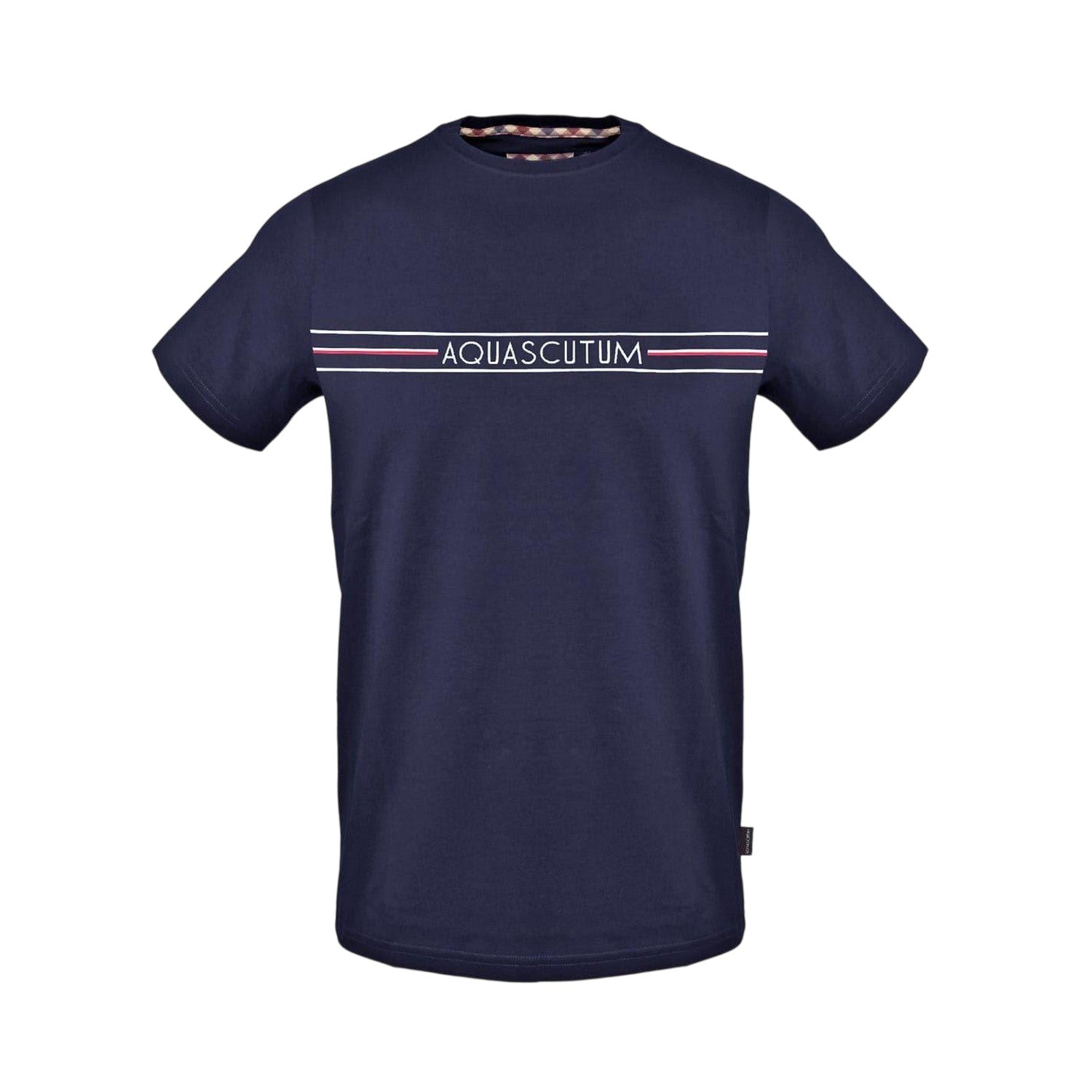 Navy - Front - Aquascutum Mens Line Short-Sleeved T-Shirt