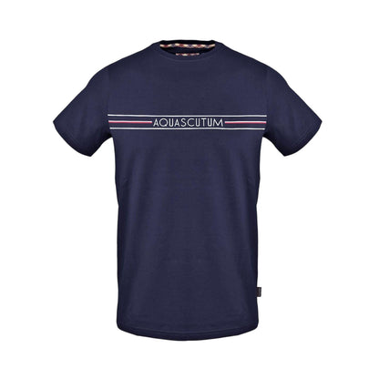 Navy - Front - Aquascutum Mens Line Short-Sleeved T-Shirt