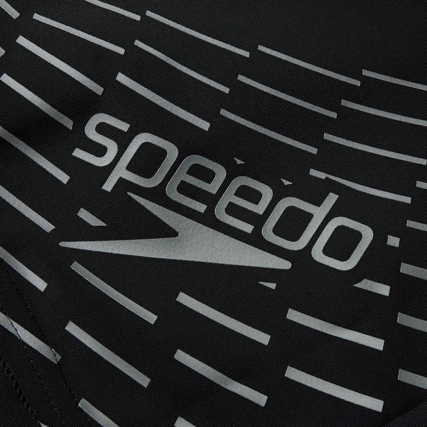 Black-Grey - Back - Speedo Mens Medley Logo Swim Shorts
