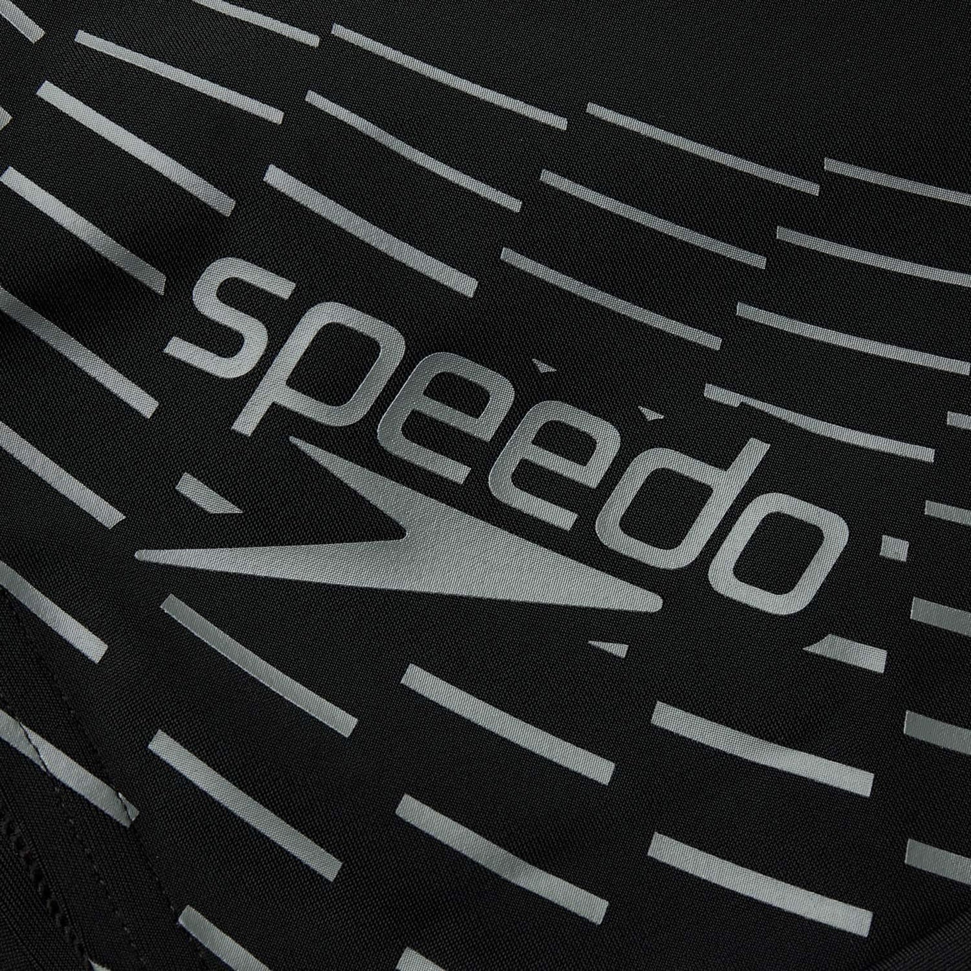 Black-Grey - Back - Speedo Mens Medley Logo Swim Shorts