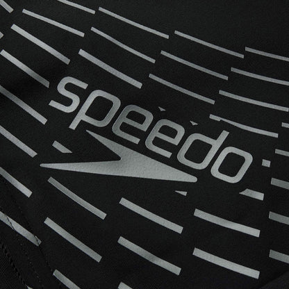 Black-Grey - Back - Speedo Mens Medley Logo Swim Shorts