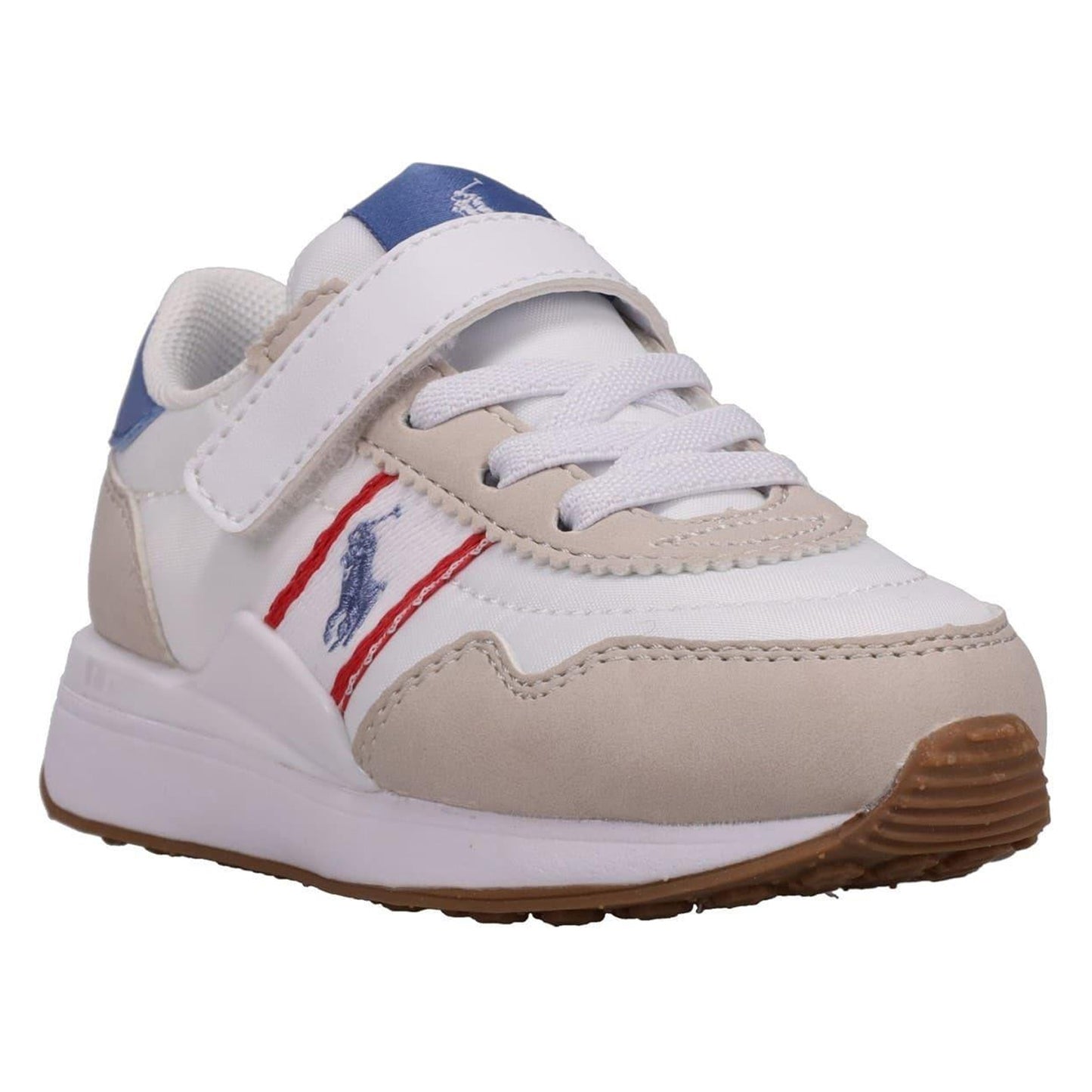 Beige-White - Pack Shot - Ralph Lauren Baby Round Toe Trainers