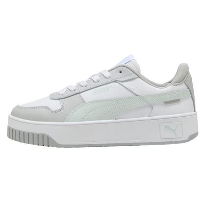 White-Blue-Grey - Back - Puma Womens-Ladies Carina Street Leather Platform Trainers