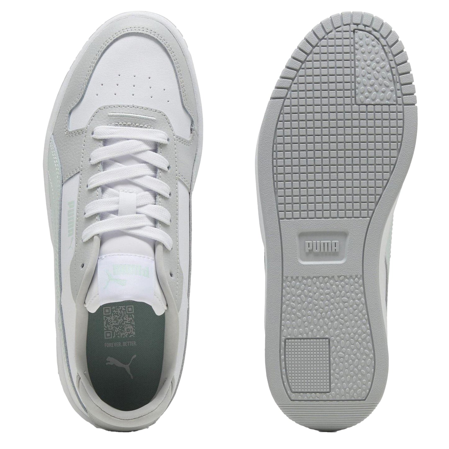 White-Blue-Grey - Lifestyle - Puma Womens-Ladies Carina Street Leather Platform Trainers