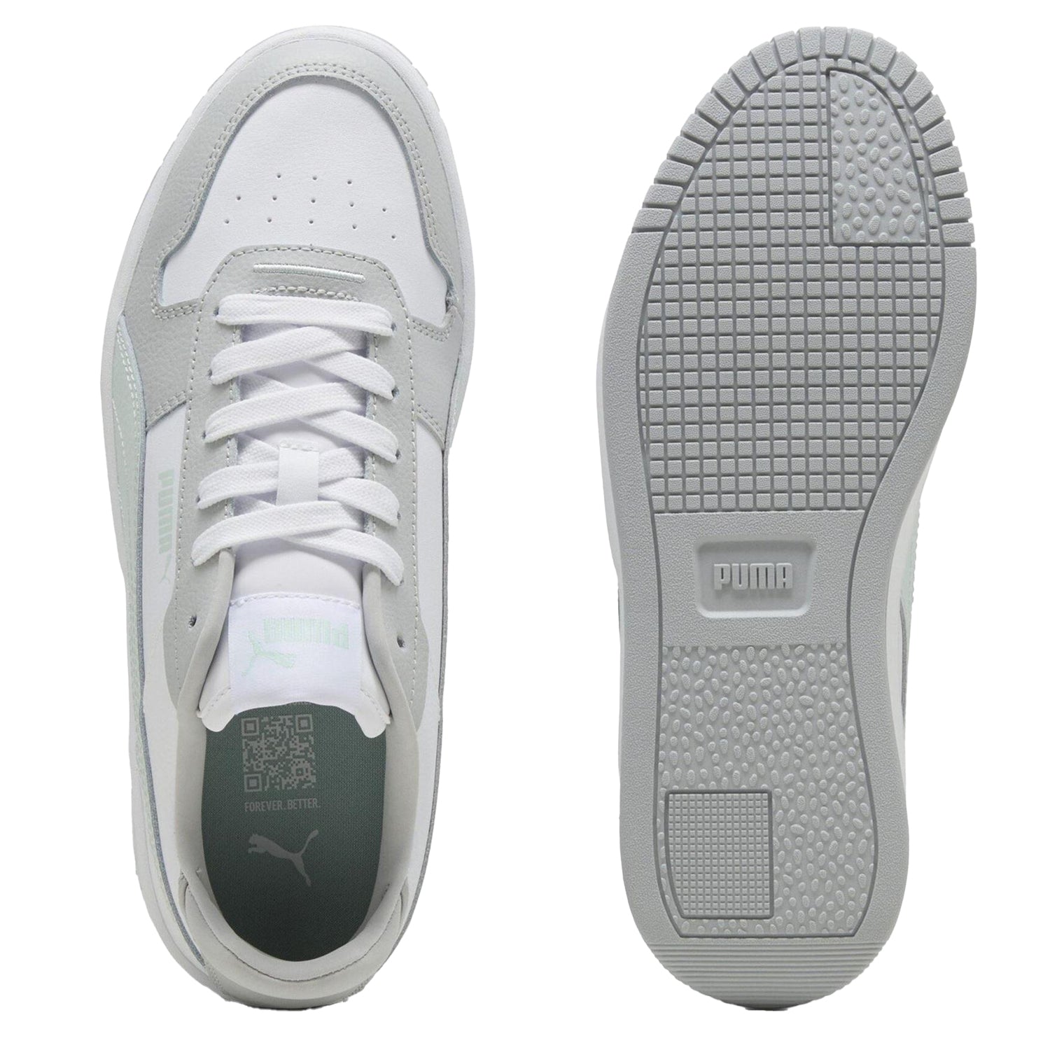 White-Blue-Grey - Lifestyle - Puma Womens-Ladies Carina Street Leather Platform Trainers