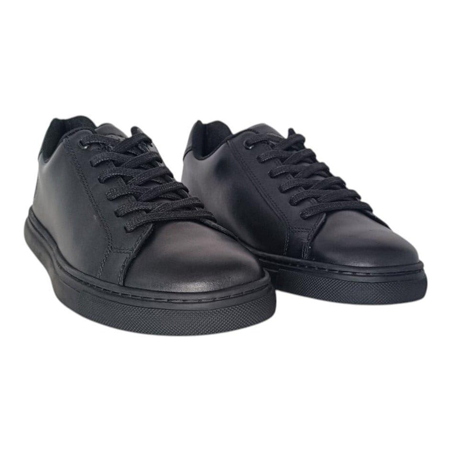 Black - Side - Pretty Green Childrens-Kids Latham Leather Trainers