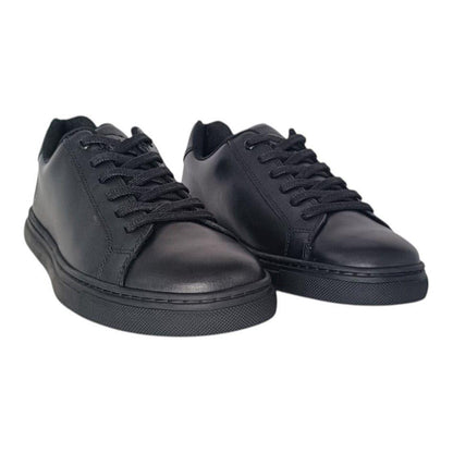 Black - Side - Pretty Green Childrens-Kids Latham Leather Trainers