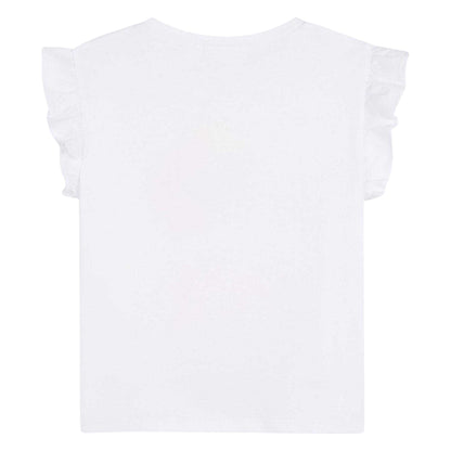 White - Back - Billieblush Girls Flamingo T-Shirt