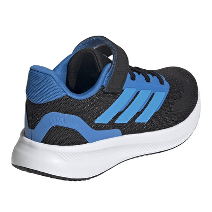 Black-Blue - Back - Adidas Childrens-Kids 3 Stripes Trainers