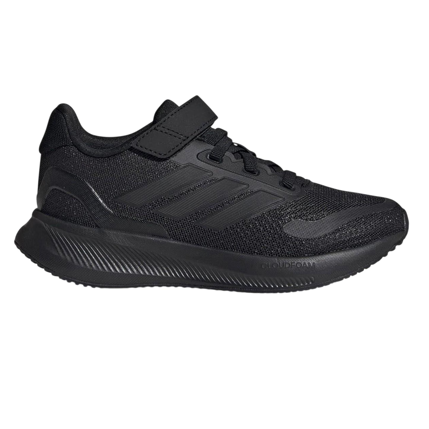 Triple Black - Front - Adidas Childrens-Kids 3 Stripes Trainers