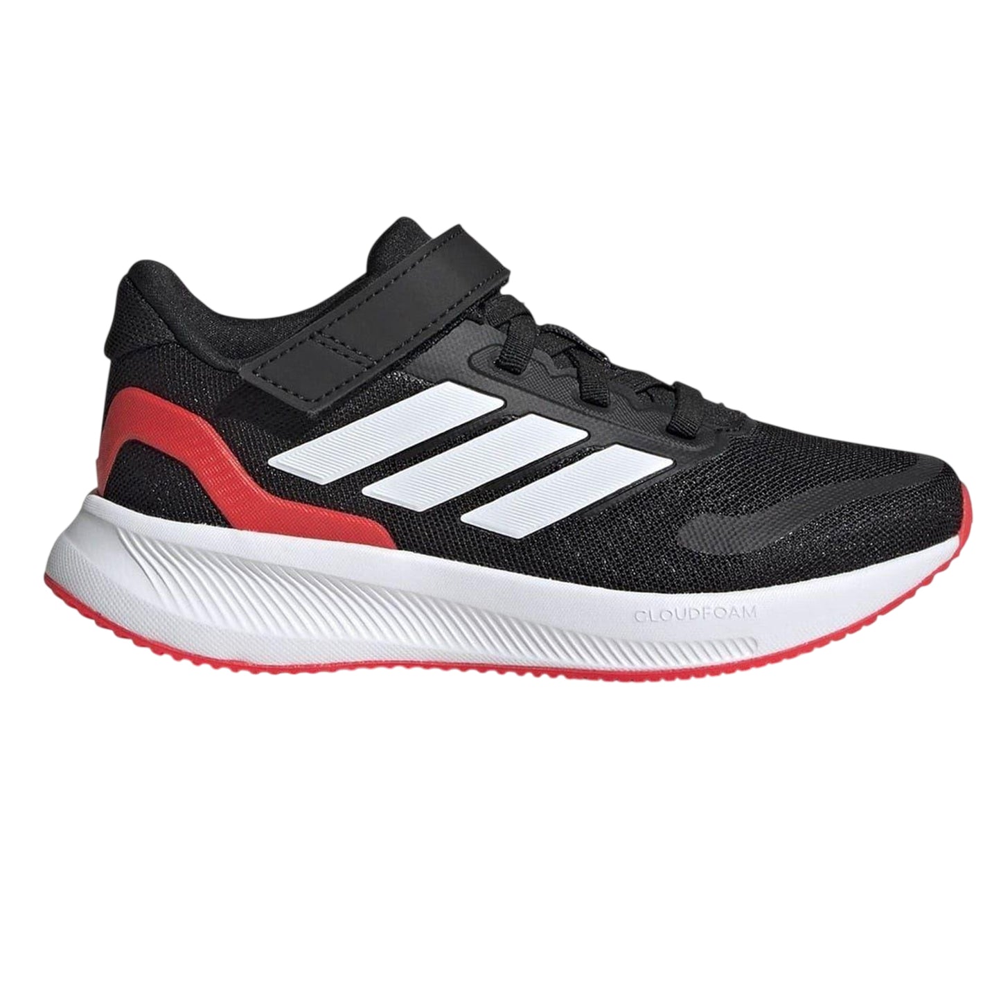 Black-Red - Front - Adidas Childrens-Kids 3 Stripes Trainers