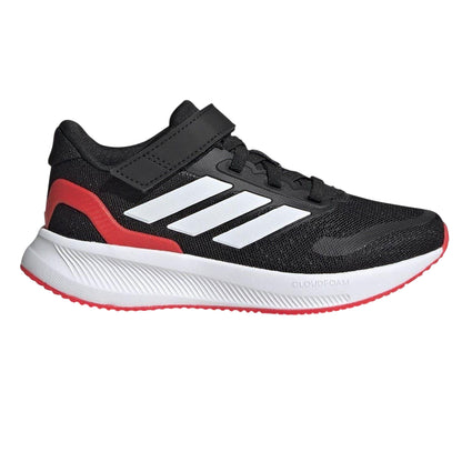 Black-Red - Front - Adidas Childrens-Kids 3 Stripes Trainers
