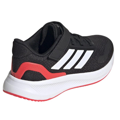 Black-Red - Back - Adidas Childrens-Kids 3 Stripes Trainers