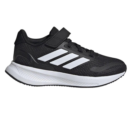 Black-White - Front - Adidas Childrens-Kids 3 Stripes Trainers