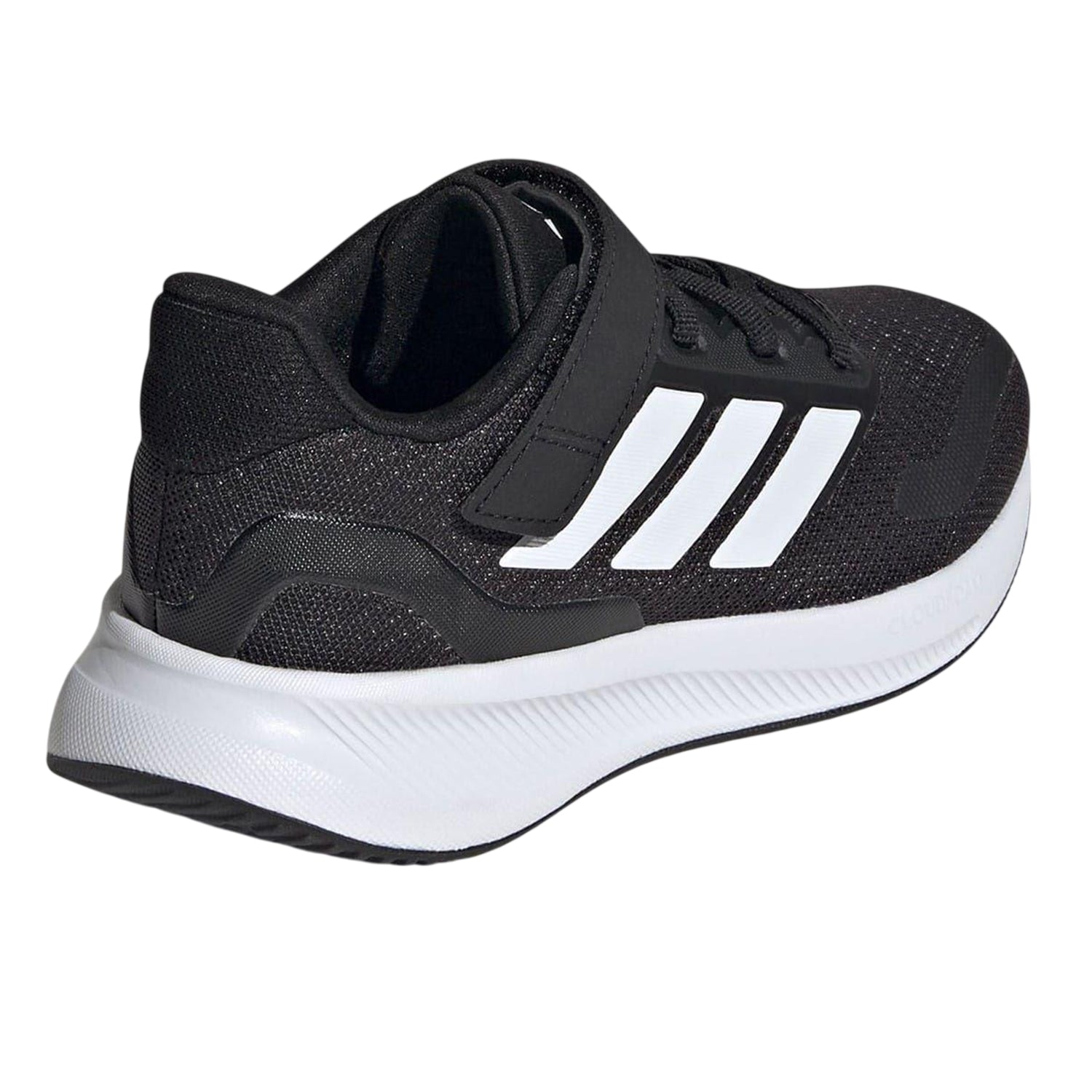 Black-White - Back - Adidas Childrens-Kids 3 Stripes Trainers
