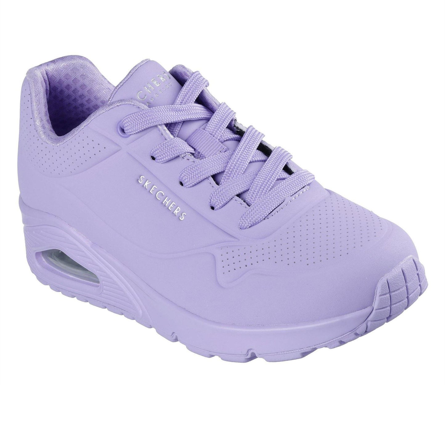 Purple - Side - Skechers Womens-Ladies Uno Stand On Air Pastel Trainers